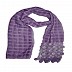 Box checkered circular design stole with sequence styled circular fringe's - Light purple